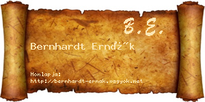 Bernhardt Ernák névjegykártya